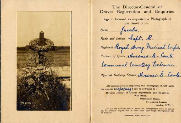 Photo of Capt Jacobs' grave