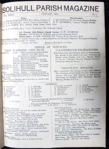 Solihull Parish Magazine, January 1915