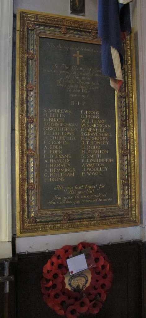 image of war memorial at Castle Bromwich Church