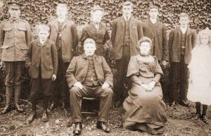 Family group photo with Samuel Andrews in uniform