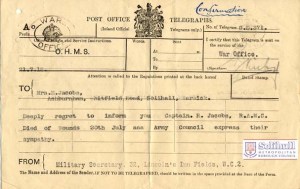 WW1 telegram