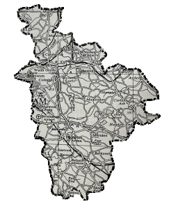 Map of the former Meriden Rural District